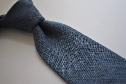 navy blue linen tie by Frederick Thomas Handmade Mens Ties