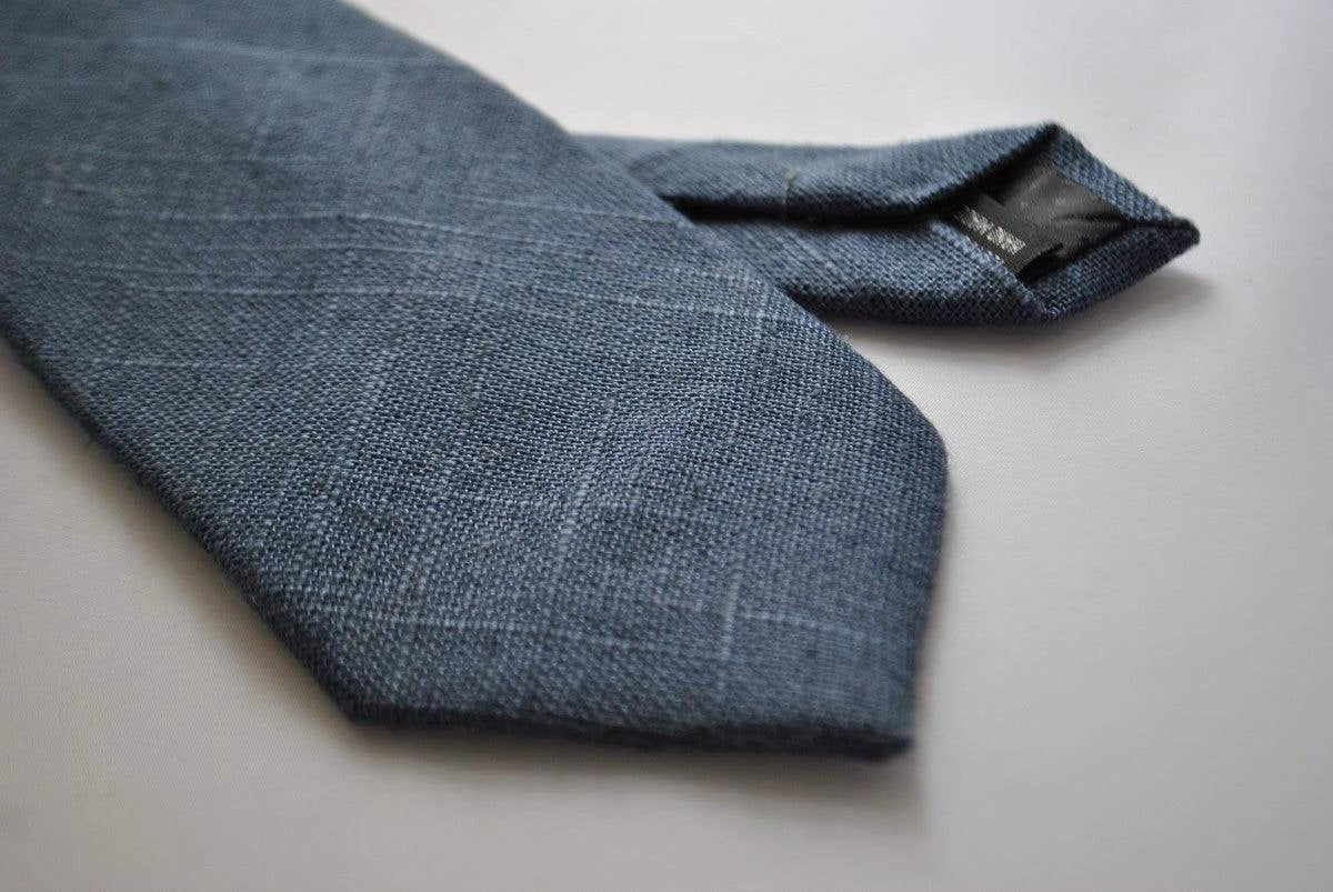 navy blue linen tie by Frederick Thomas Handmade Mens Ties