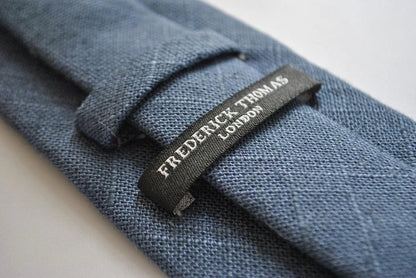 navy blue linen tie by Frederick Thomas Handmade Mens Ties