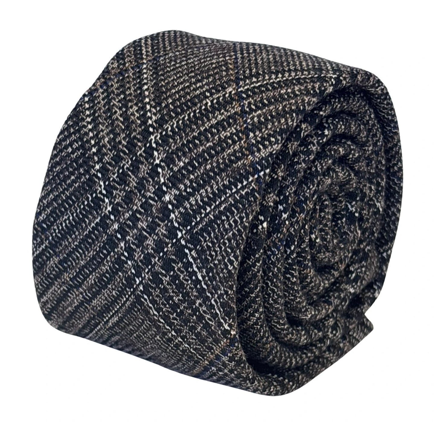 chestnut check tweed wool tie by Frederick Thomas Handmade Mens Ties