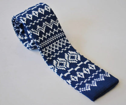 christmas range - blue jumper knitted christmas tie by Frederick Thomas Handmade Mens Ties