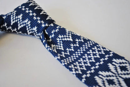 christmas range - blue jumper knitted christmas tie by Frederick Thomas Handmade Mens Ties