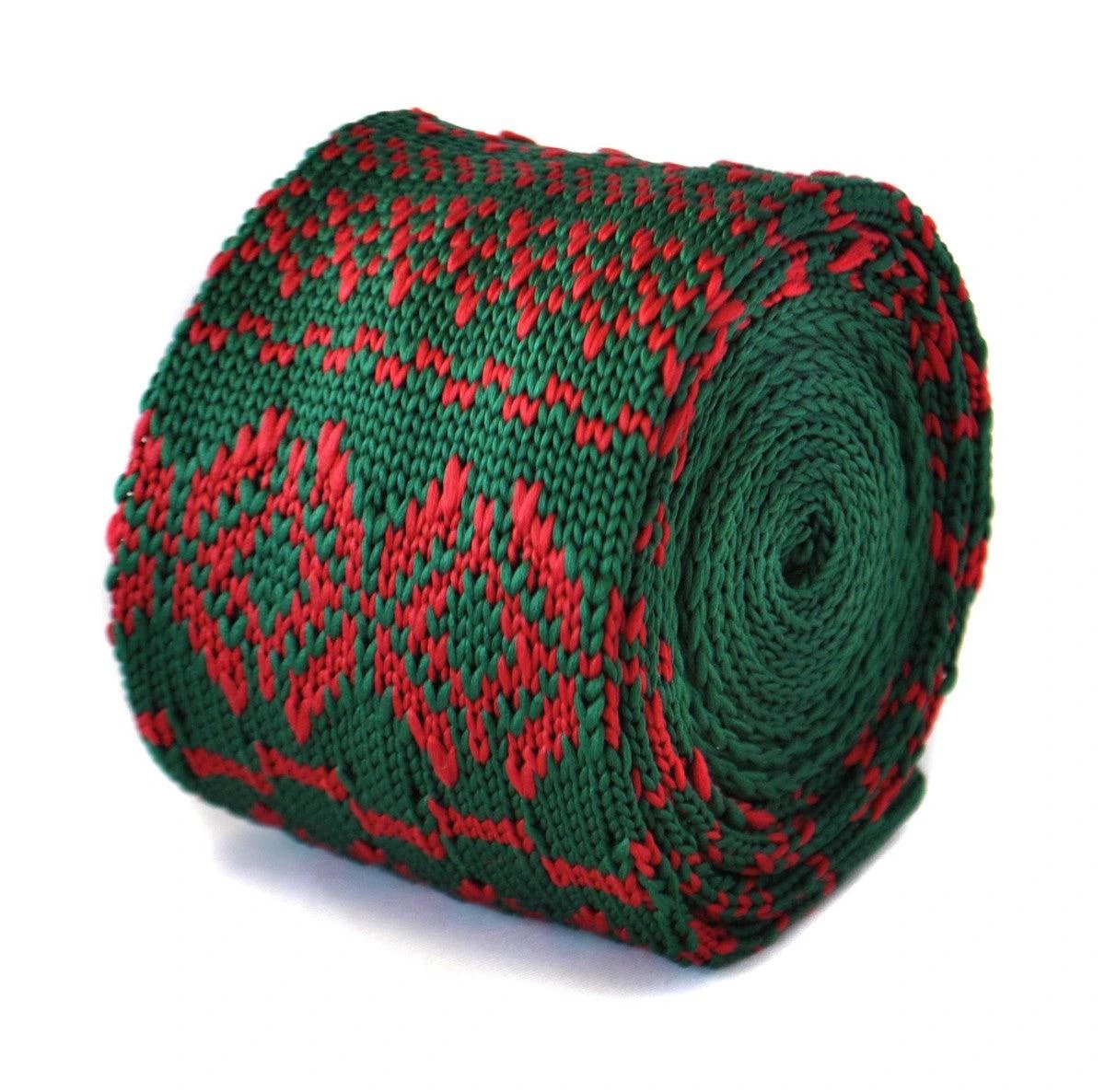 christmas range - green jumper knitted christmas tie by Frederick Thomas Handmade Mens Ties