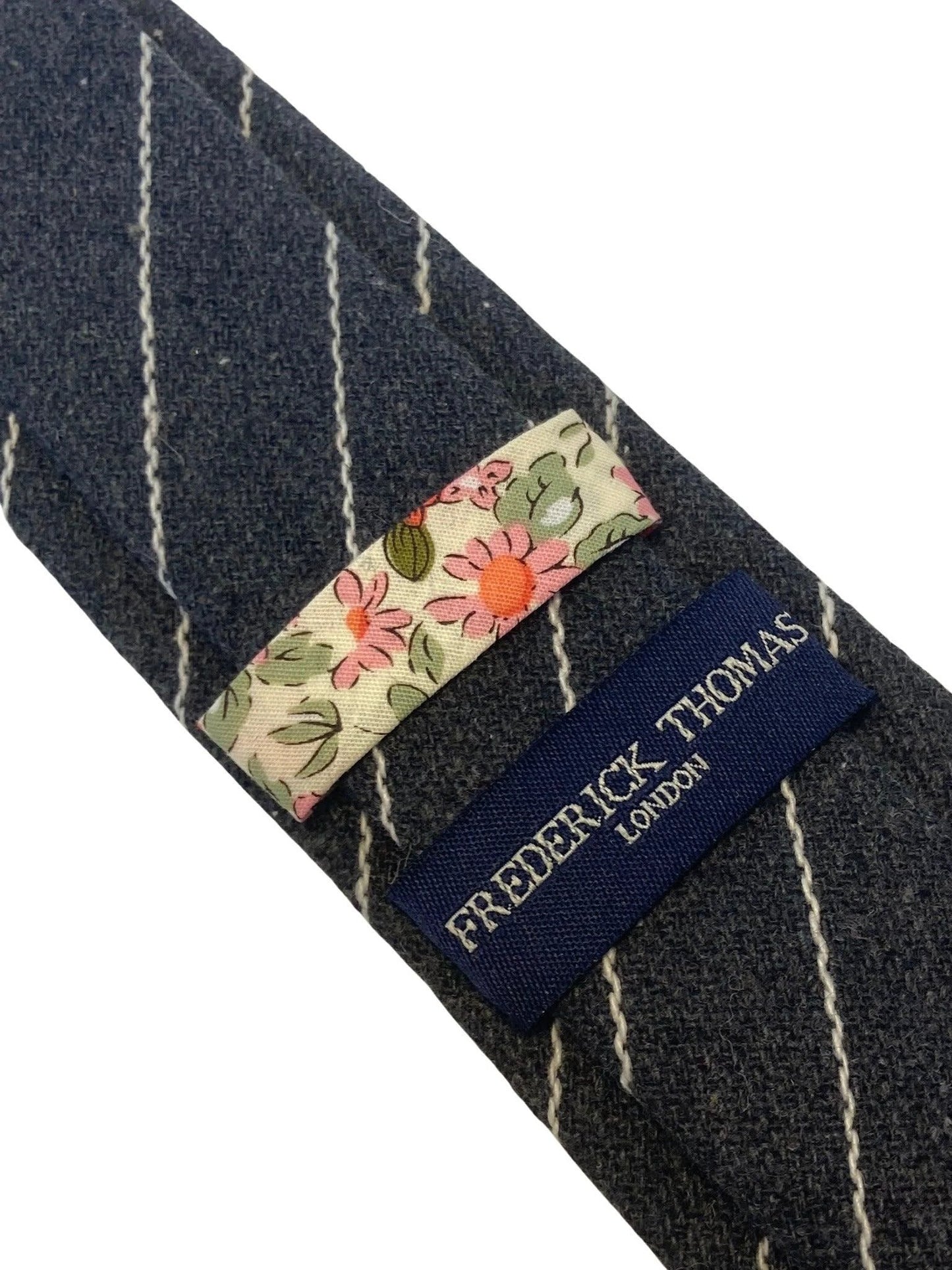 Grey And White Striped Tie - Handmade For The Luxury Professional Man Elevating Everyday Office Wear With Confidence