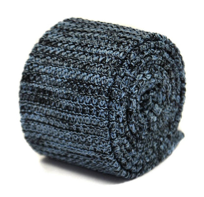 light blue and black speckled skinny knitted tie by Frederick Thomas Handmade Mens Ties