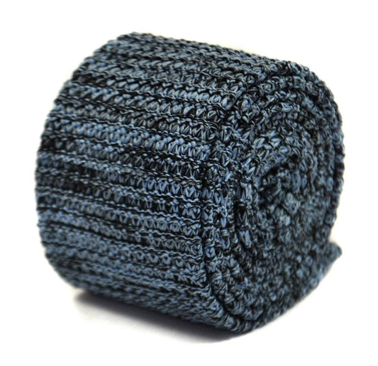 light blue and black speckled skinny knitted tie by Frederick Thomas Handmade Mens Ties