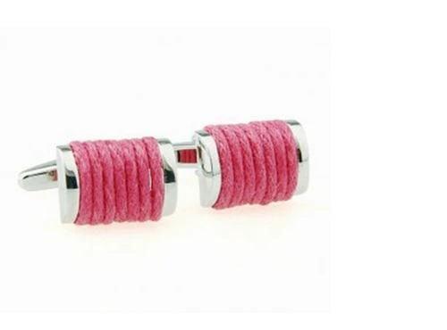 bright pink wool wrapped design cufflinks by Frederick Thomas Handmade Mens Ties