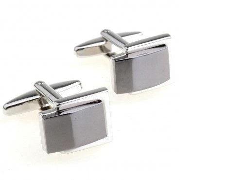 plain silver design cufflinks by Frederick Thomas Handmade Mens Ties