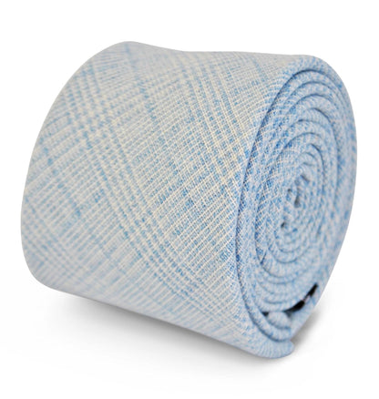 light blue and white check pattern tie in 100% wool by Frederick Thomas Handmade Mens Ties