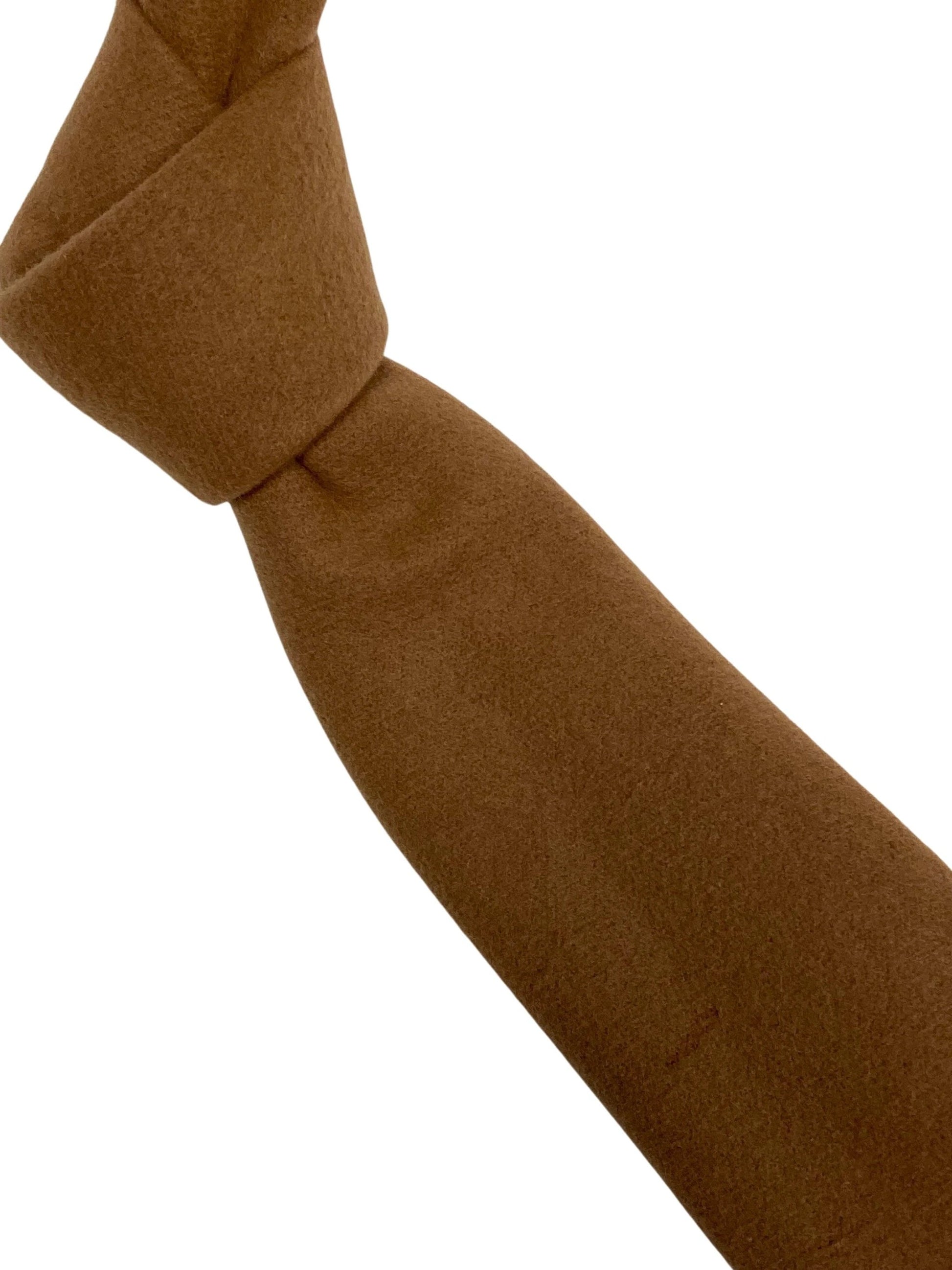 light brown tweed slim wool tie by Frederick Thomas Handmade Mens Ties