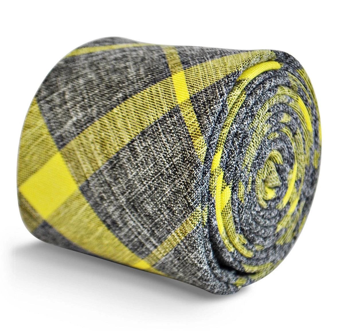 Grey and Yellow Check Tie - Handmade by Frederick Thomas for the Luxury Professional by Frederick Thomas Handmade Mens Ties