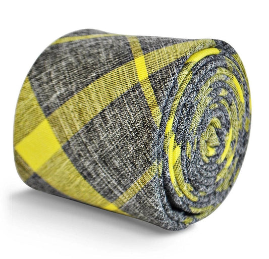 Grey and Yellow Check Tie - Handmade by Frederick Thomas for the Luxury Professional by Frederick Thomas Handmade Mens Ties