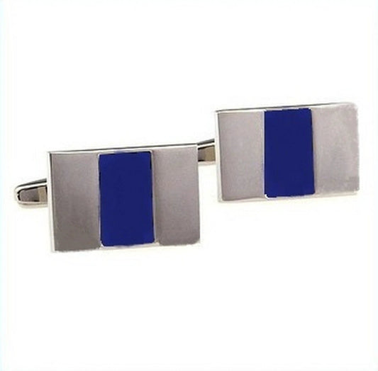 silver and blue cufflinks by Frederick Thomas Handmade Mens Ties
