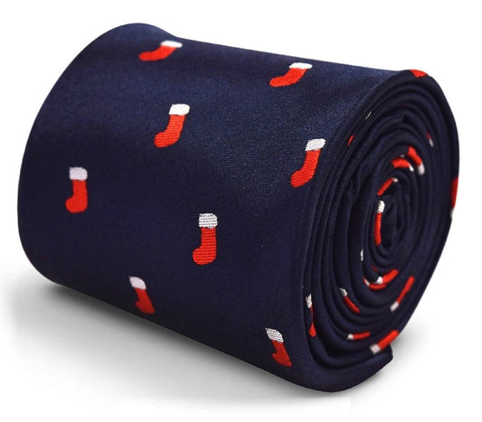 Christmas Stocking Tie - Handcrafted By Frederick Thomas With A Subtle Floral Rear Lining by Frederick Thomas Handmade Mens Ties