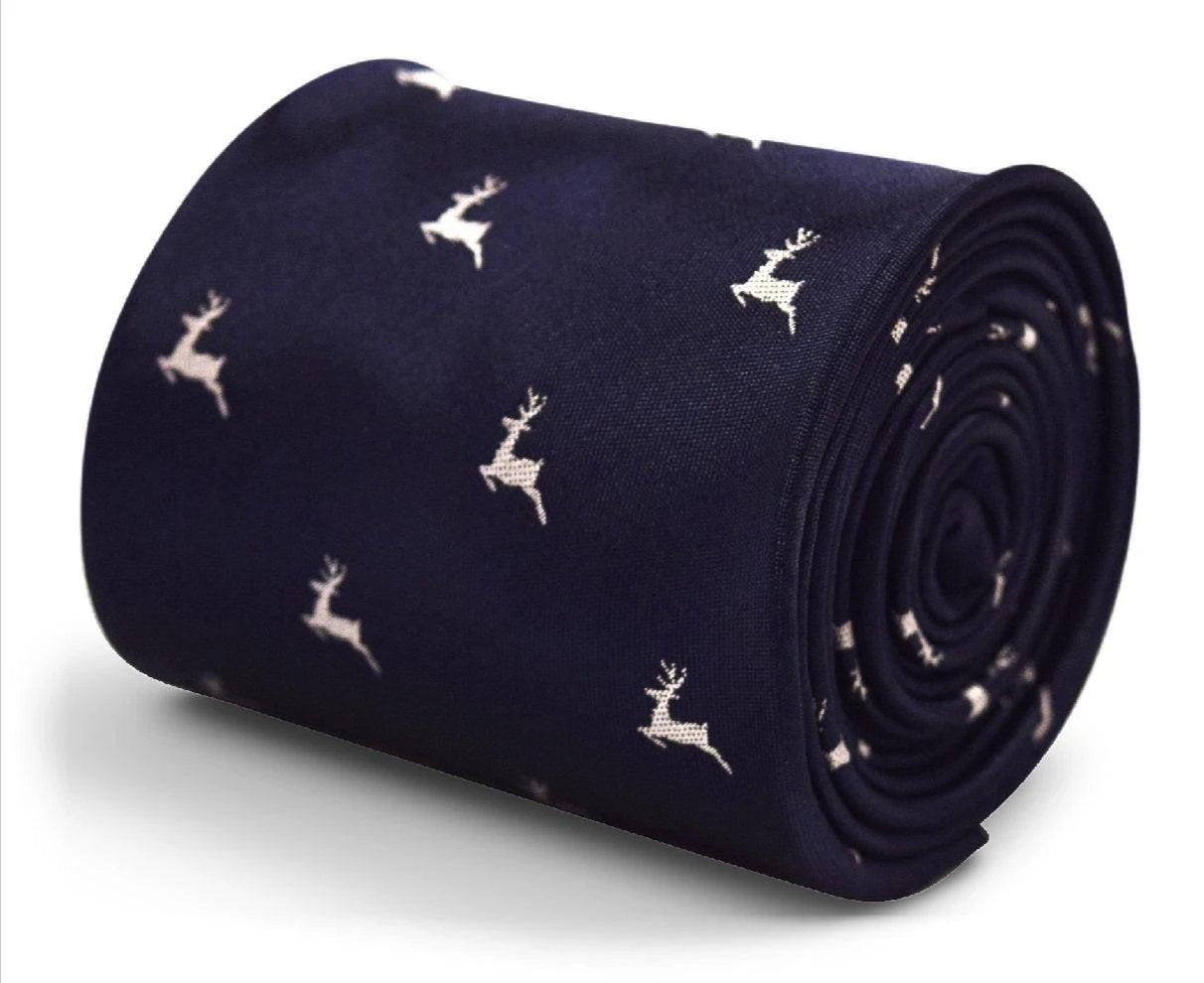 christmas range - leaping reindeer tie by Frederick Thomas Handmade Mens Ties
