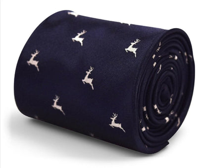 christmas range - leaping reindeer tie by Frederick Thomas Handmade Mens Ties