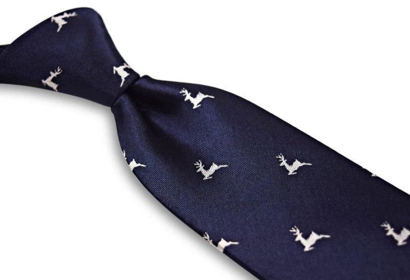 christmas range - leaping reindeer tie by Frederick Thomas Handmade Mens Ties