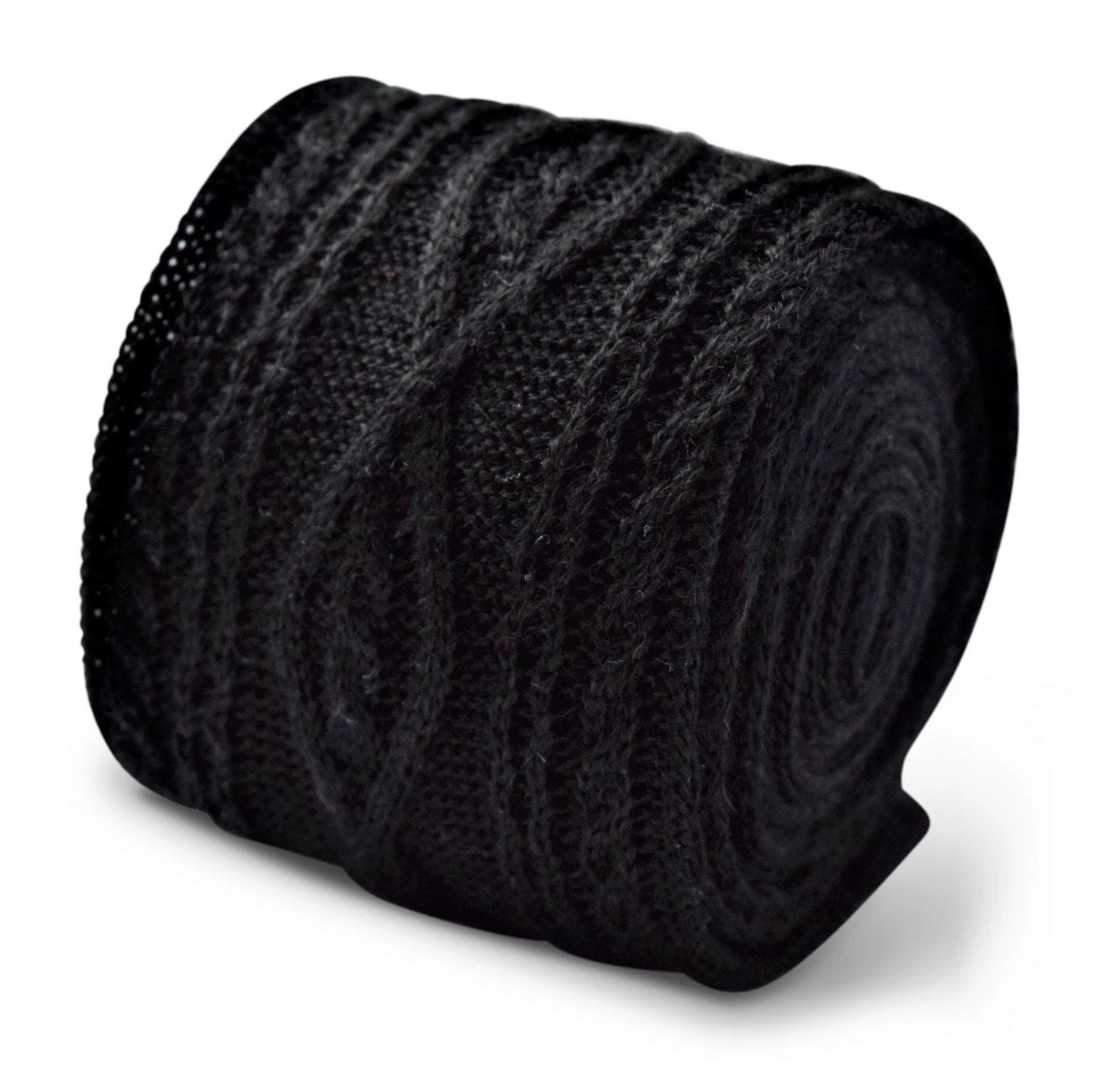 black cable knit skinny tie