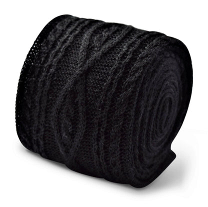 black cable knit skinny tie