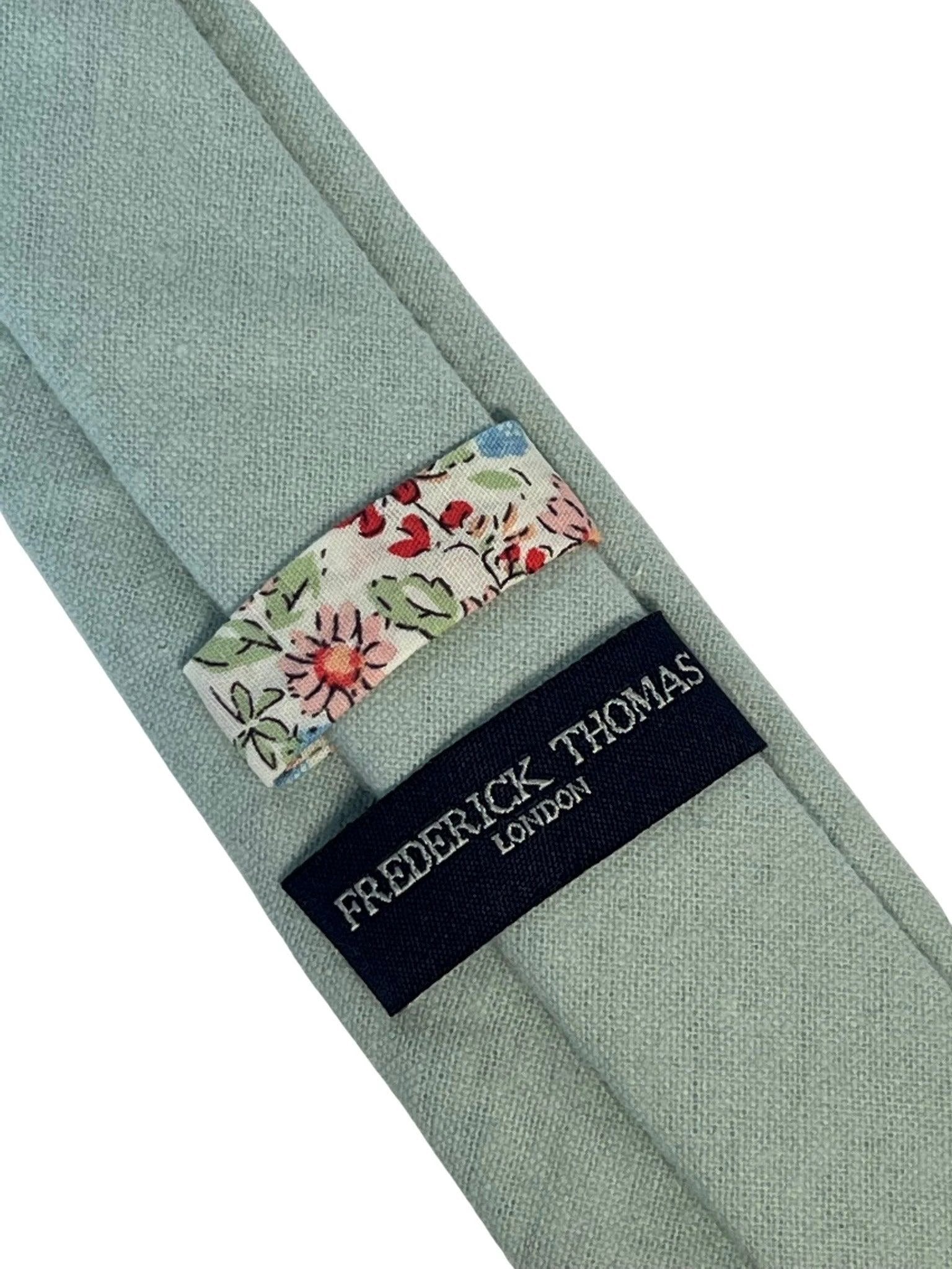 duck egg blue slim wool tie by Frederick Thomas Handmade Mens Ties