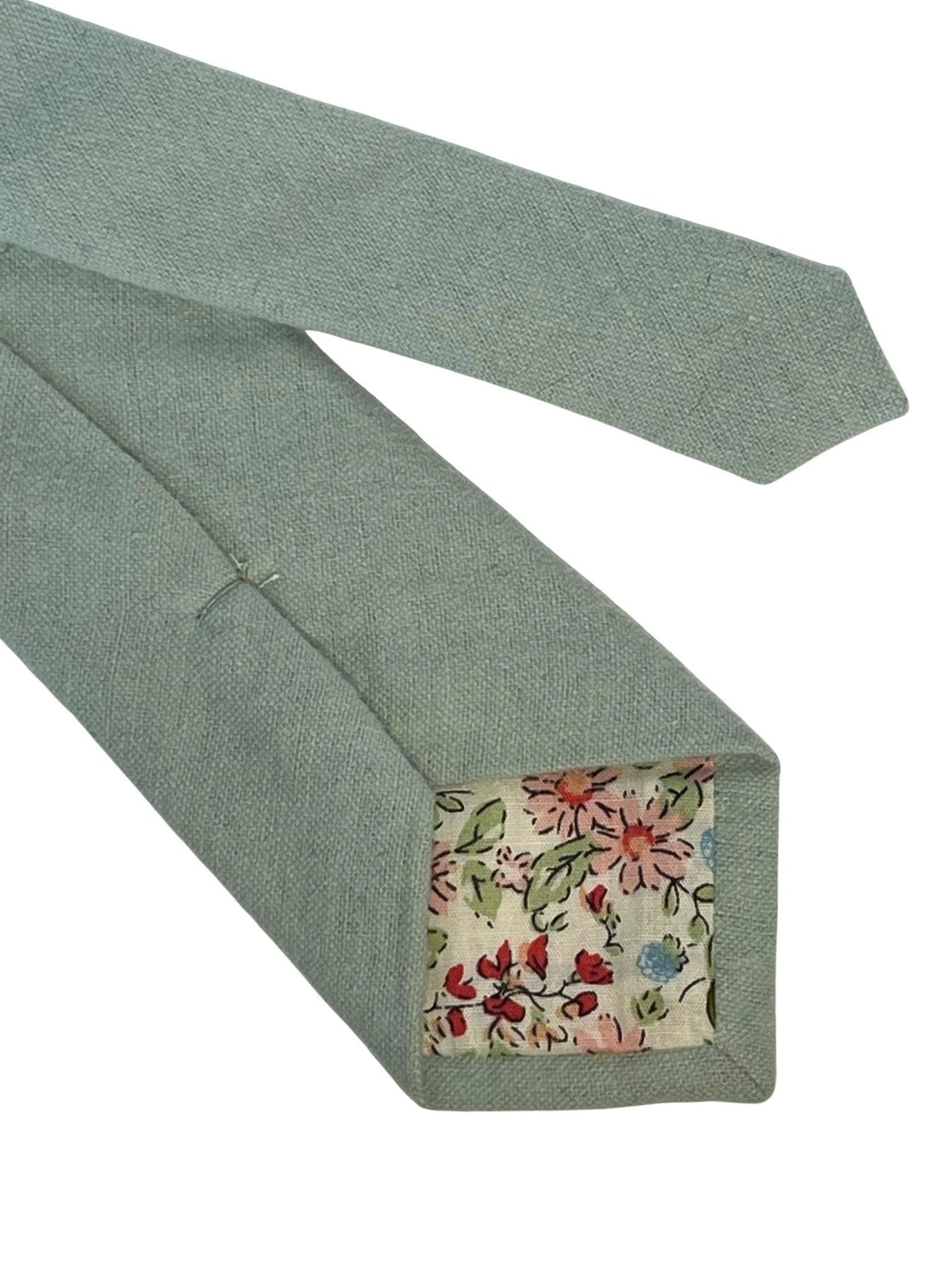 duck egg blue slim wool tie by Frederick Thomas Handmade Mens Ties