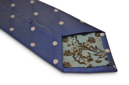 medium royal blue with white polka spot design by Frederick Thomas Handmade Mens Ties