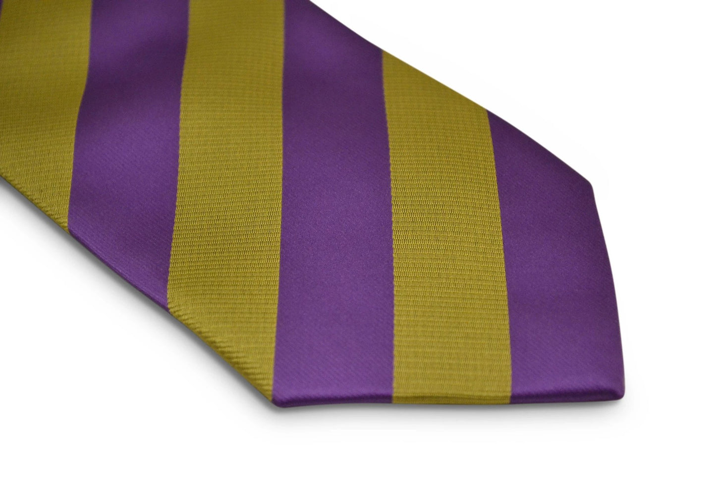 gold mustard yellow and purple barber striped design tie by Frederick Thomas Handmade Mens Ties