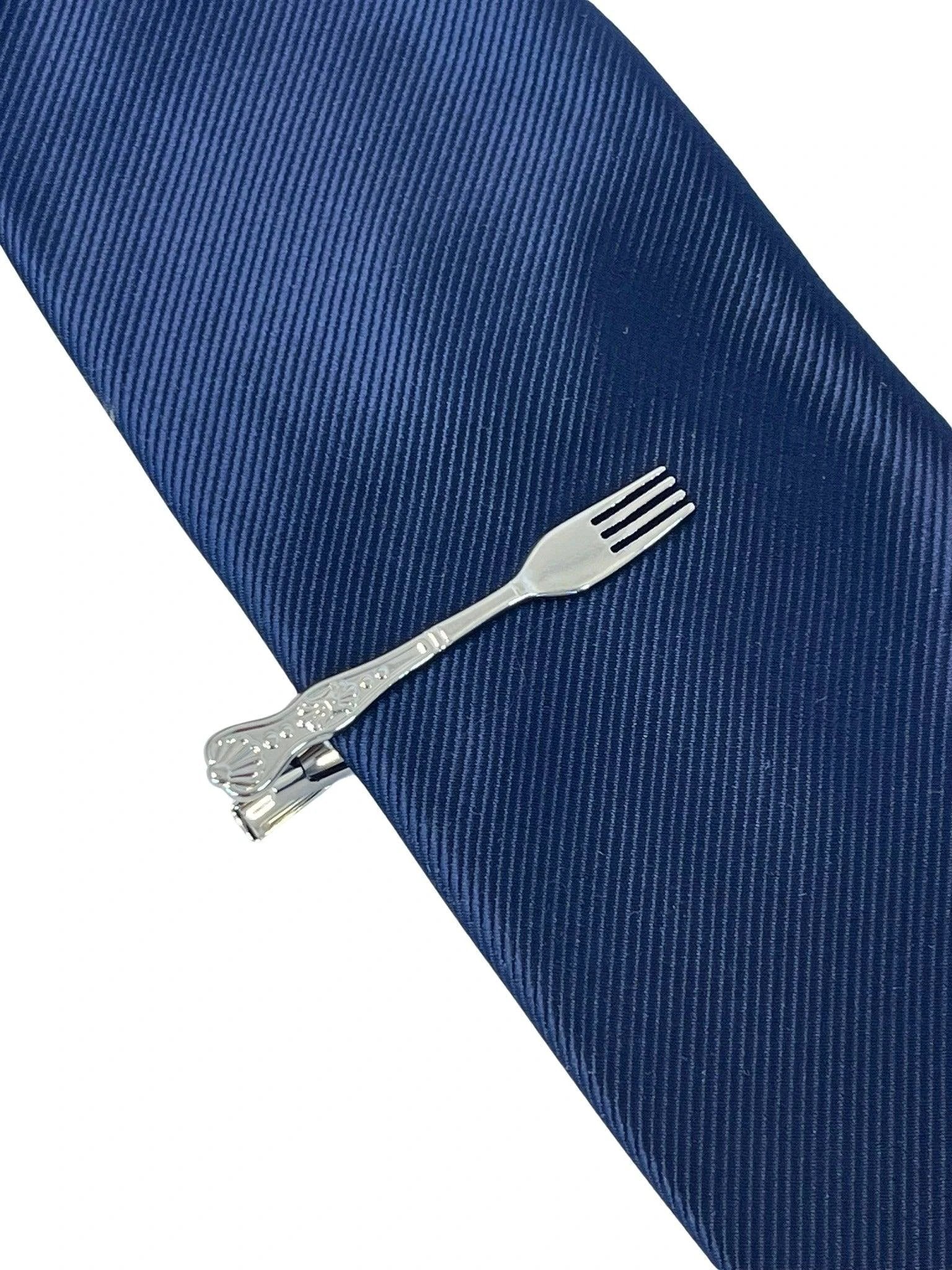 fork quirky design silver tie clip by Frederick Thomas Handmade Mens Ties