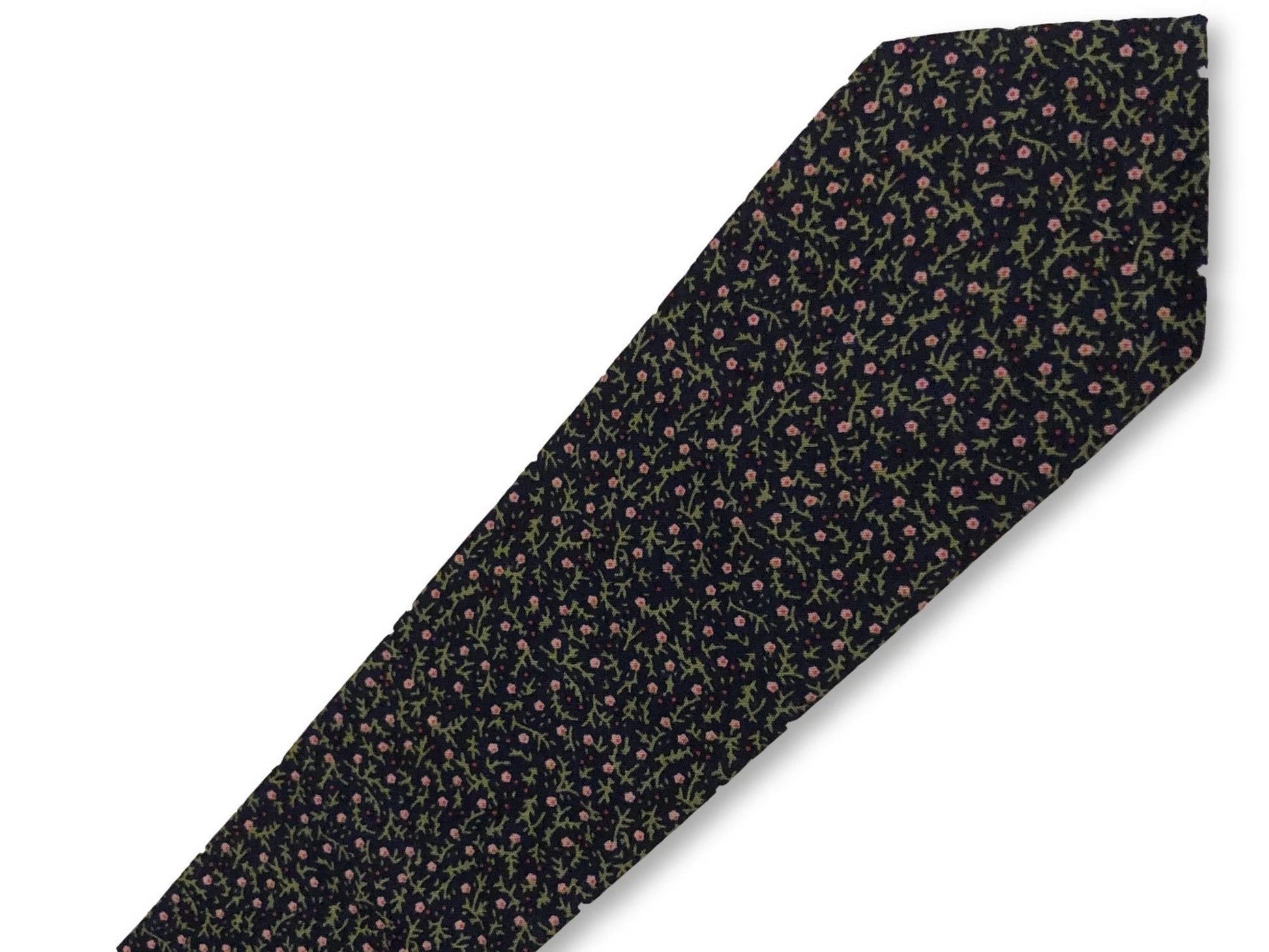 dark red maroon with pink ditsy flower print design cotton tie by Frederick Thomas Handmade Mens Ties