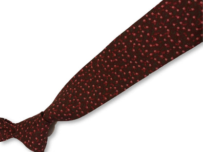 dark red maroon with pink ditsy flower print design cotton tie by Frederick Thomas Handmade Mens Ties