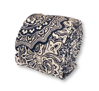 coffee brown with blush pink floral design cotton tie by Frederick Thomas Handmade Mens Ties