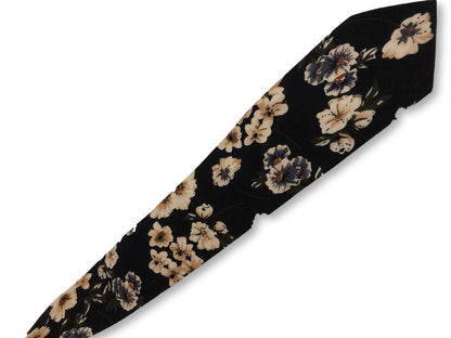 dark navy blue with blush pink floral design cotton tie by Frederick Thomas Handmade Mens Ties