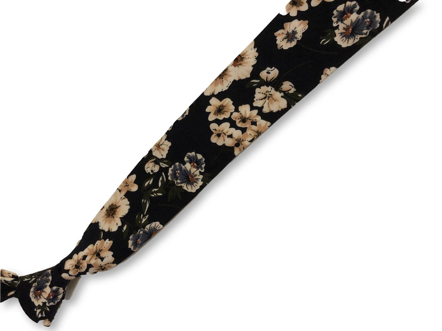 dark navy blue with blush pink floral design cotton tie by Frederick Thomas Handmade Mens Ties