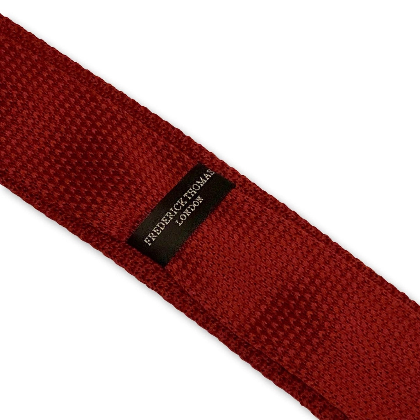 Dark Red And Baby Light Blue Spotted Knitted Tie - Handmade Texture For Modern Professionals by Frederick Thomas Handmade Mens Ties