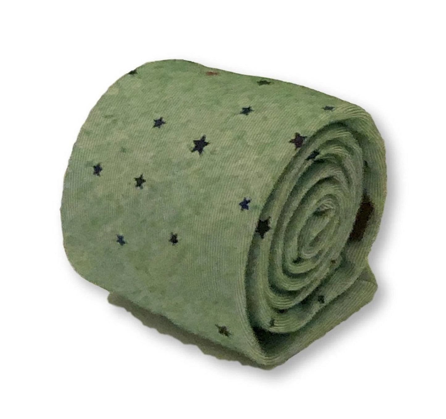 Frederick Thomas Light Forest Sage Green Cotton Tie Handmade Star Design For The Luxury Professional by Frederick Thomas Handmade Mens Ties