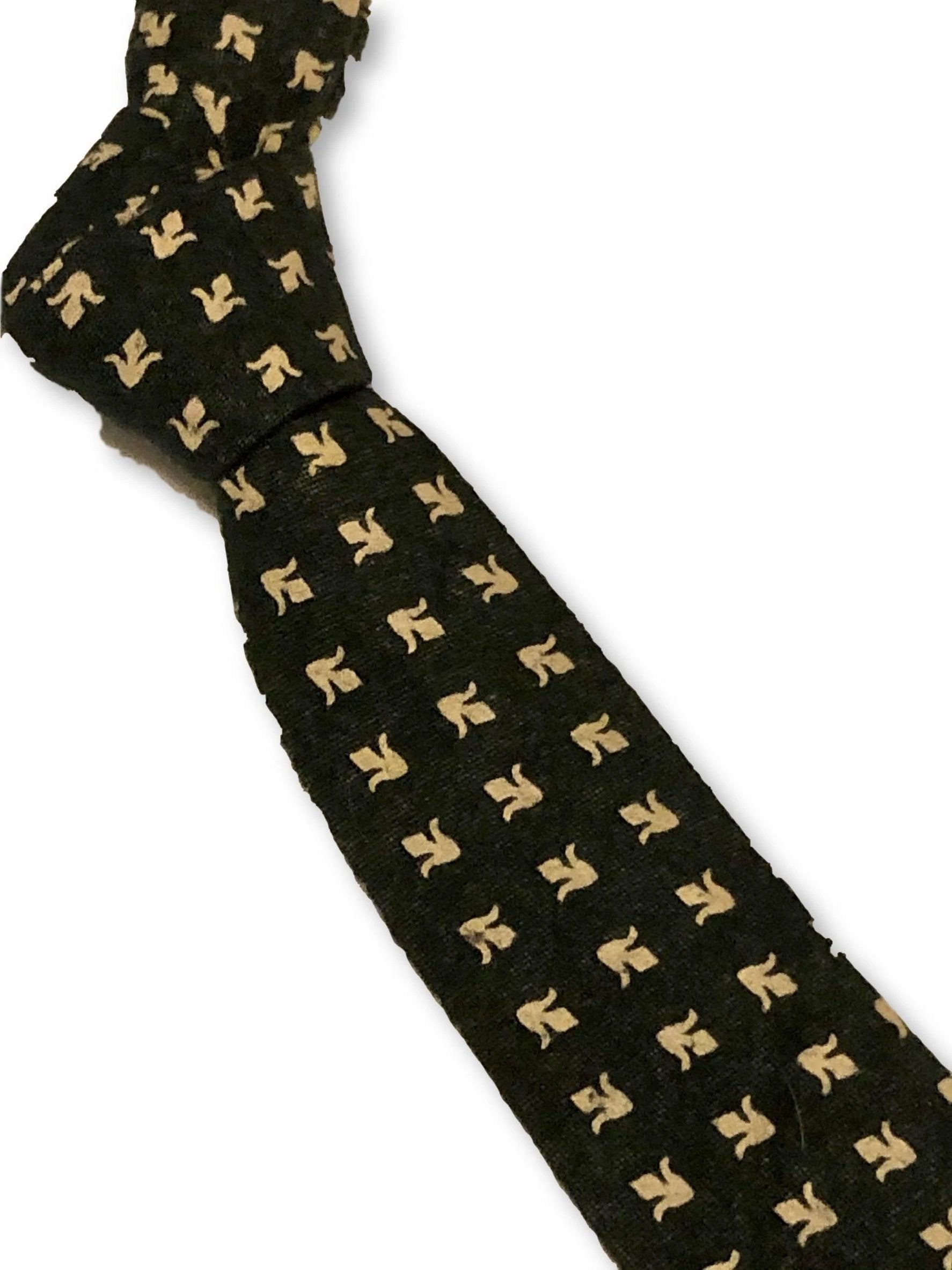 Dark Forest Green Cotton Tie With Fleur De Lis Design - Handcrafted By Frederick Thomas For Timeless Professional Style by Frederick Thomas Handmade Mens Ties