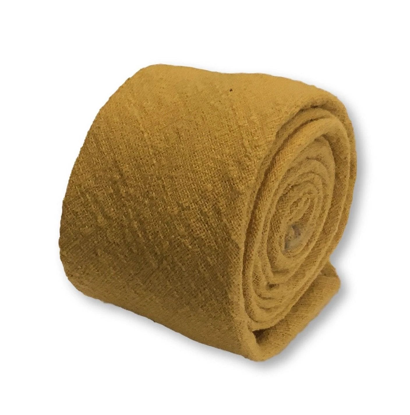 mustard gold yellow linen tie by Frederick Thomas Handmade Mens Ties