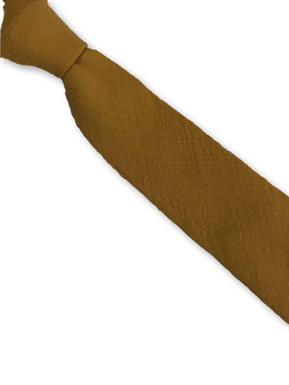 mustard gold yellow linen tie by Frederick Thomas Handmade Mens Ties