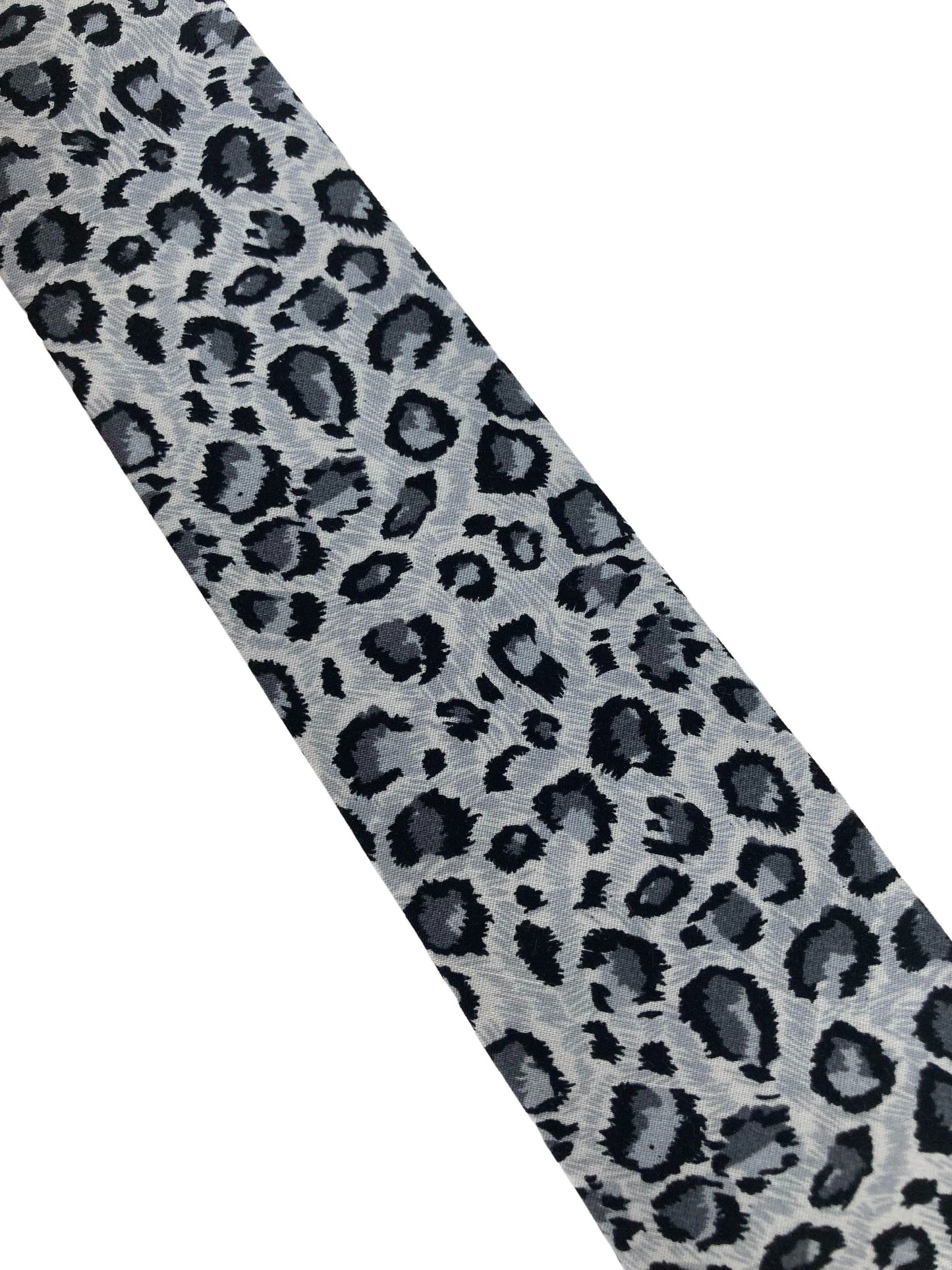 light grey leopard print cotton design mens tie by Frederick Thomas Handmade Mens Ties