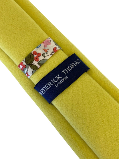 bright mustard sunshine yellow wool slim tie by Frederick Thomas Handmade Mens Ties