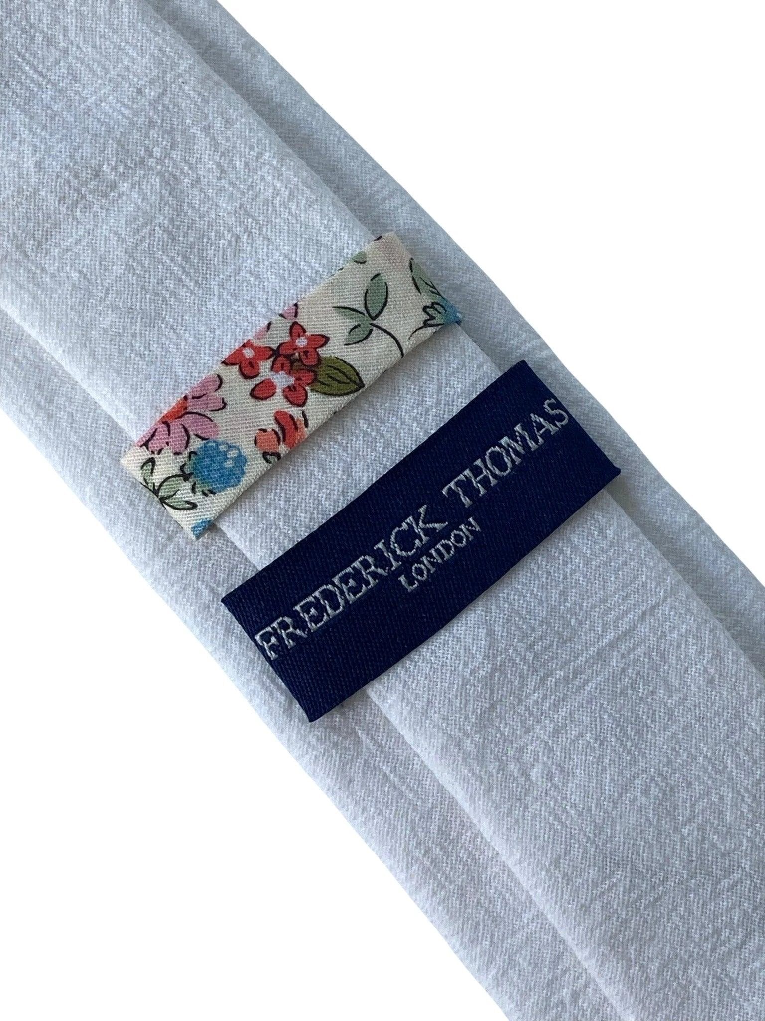 ivory cream luxury cotton mens classic width tie by Frederick Thomas Handmade Mens Ties