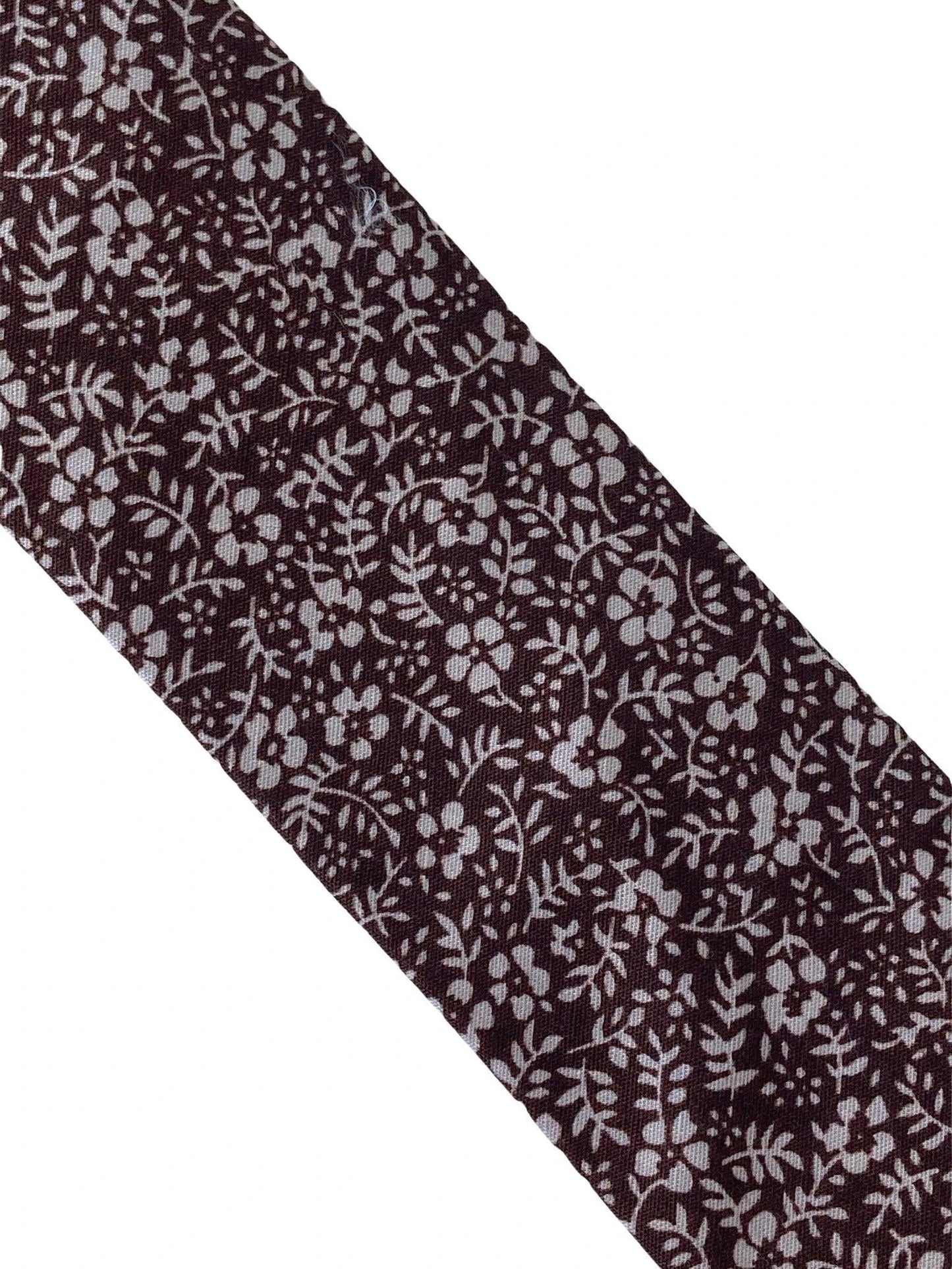 brown cotton tie with white floral design by Frederick Thomas Handmade Mens Ties