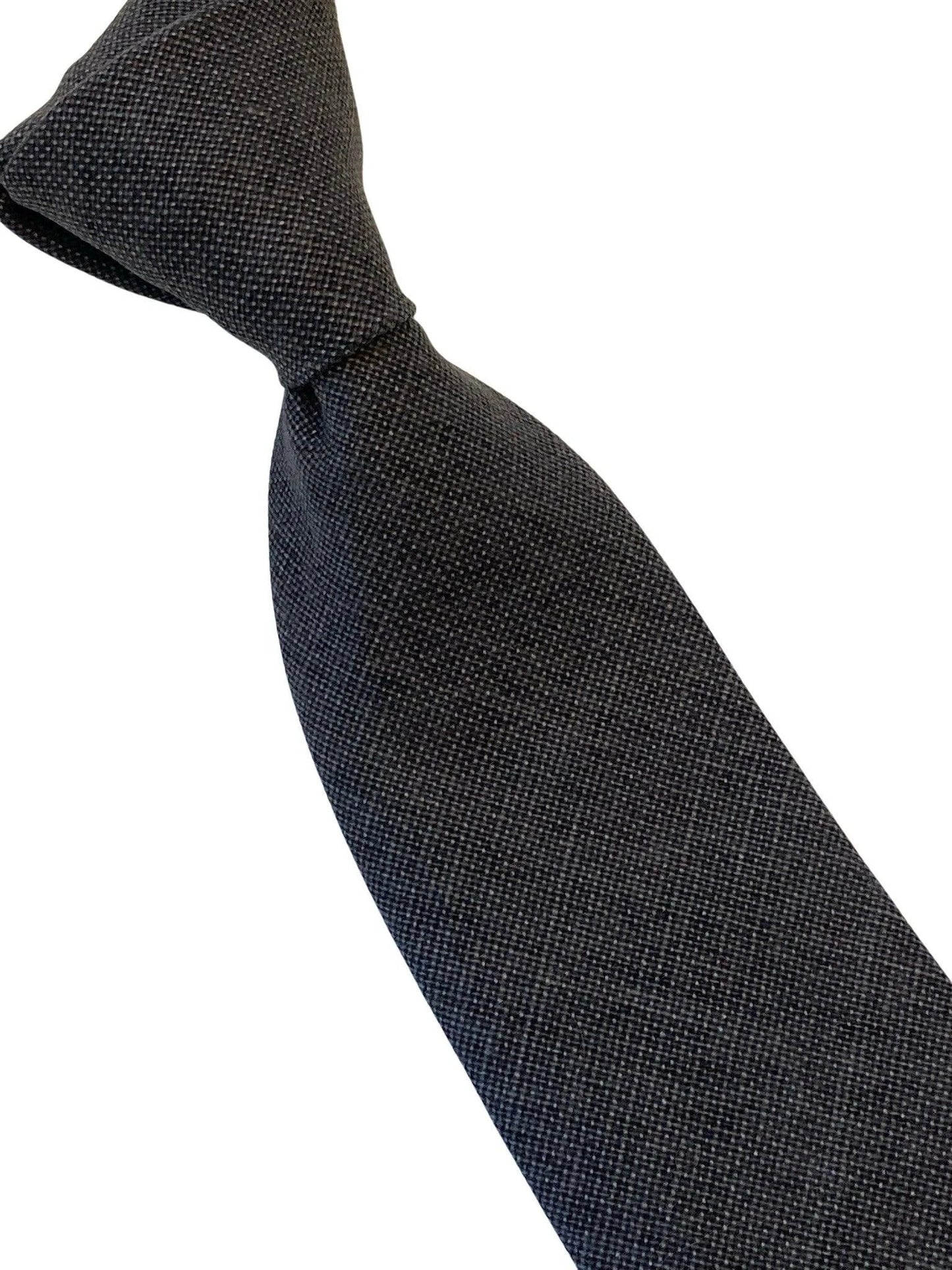 Dark Taupe Smokey Grey Brown Men's Linen Tie by Frederick Thomas - Handmade Linen Craftsmanship for Quiet Luxury by Frederick Thomas Handmade Mens Ties