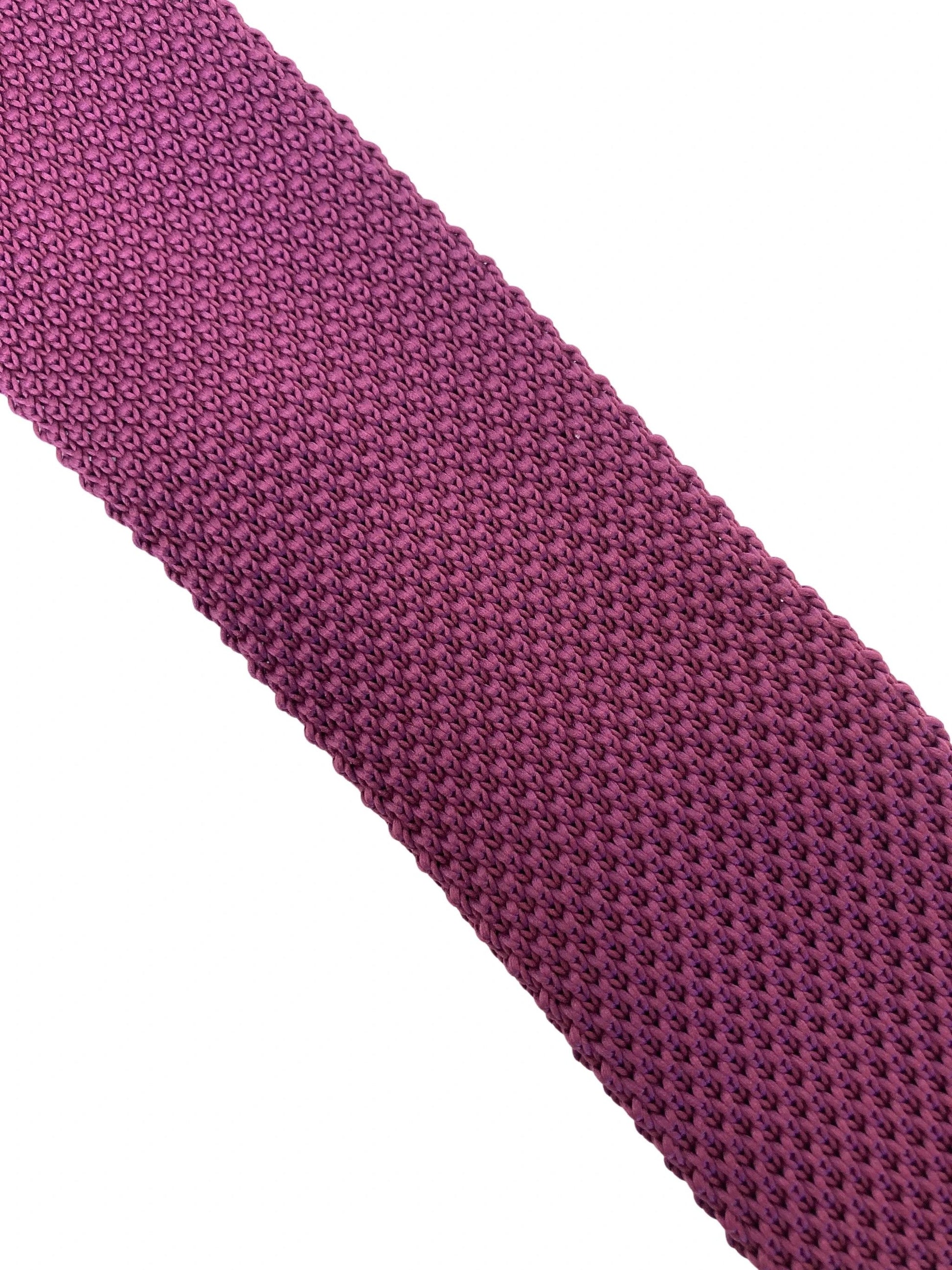 Light Aubergine Plum Purple Men's Knitted Tie - Handmade Luxury Statement Piece With 5cm Blade Width And 147cm Length by Frederick Thomas Handmade Mens Ties
