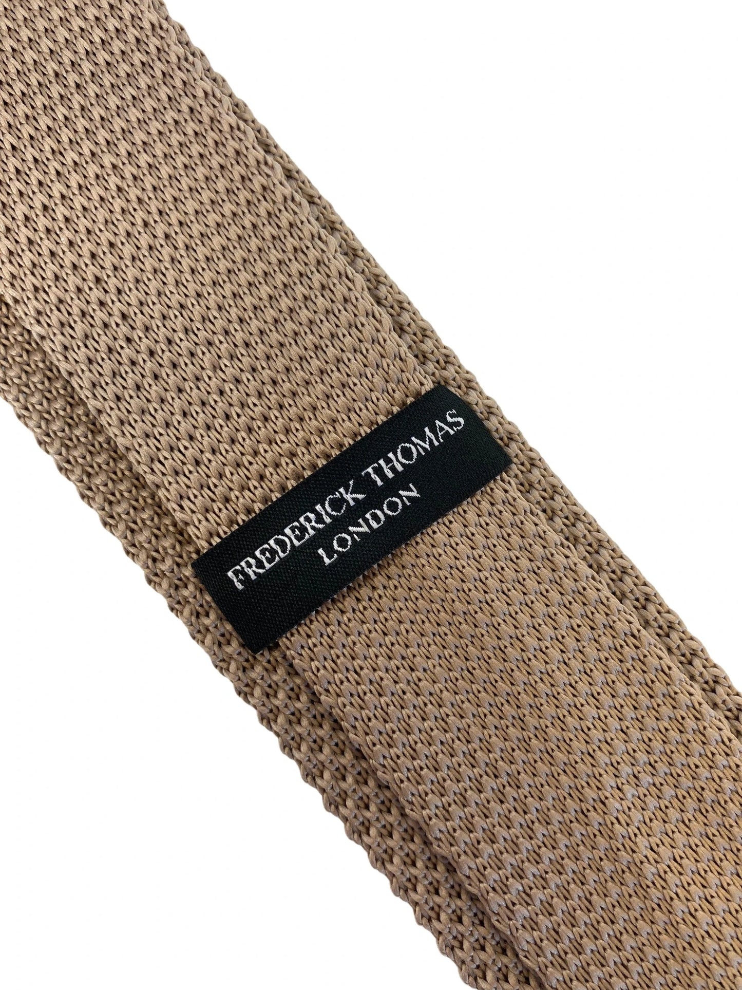 bronze brown mens knitted tie by Frederick Thomas Handmade Mens Ties
