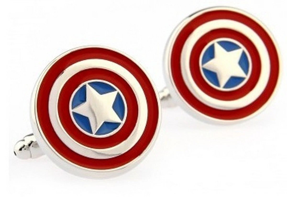 red circular star design cufflinks by Frederick Thomas Handmade Mens Ties