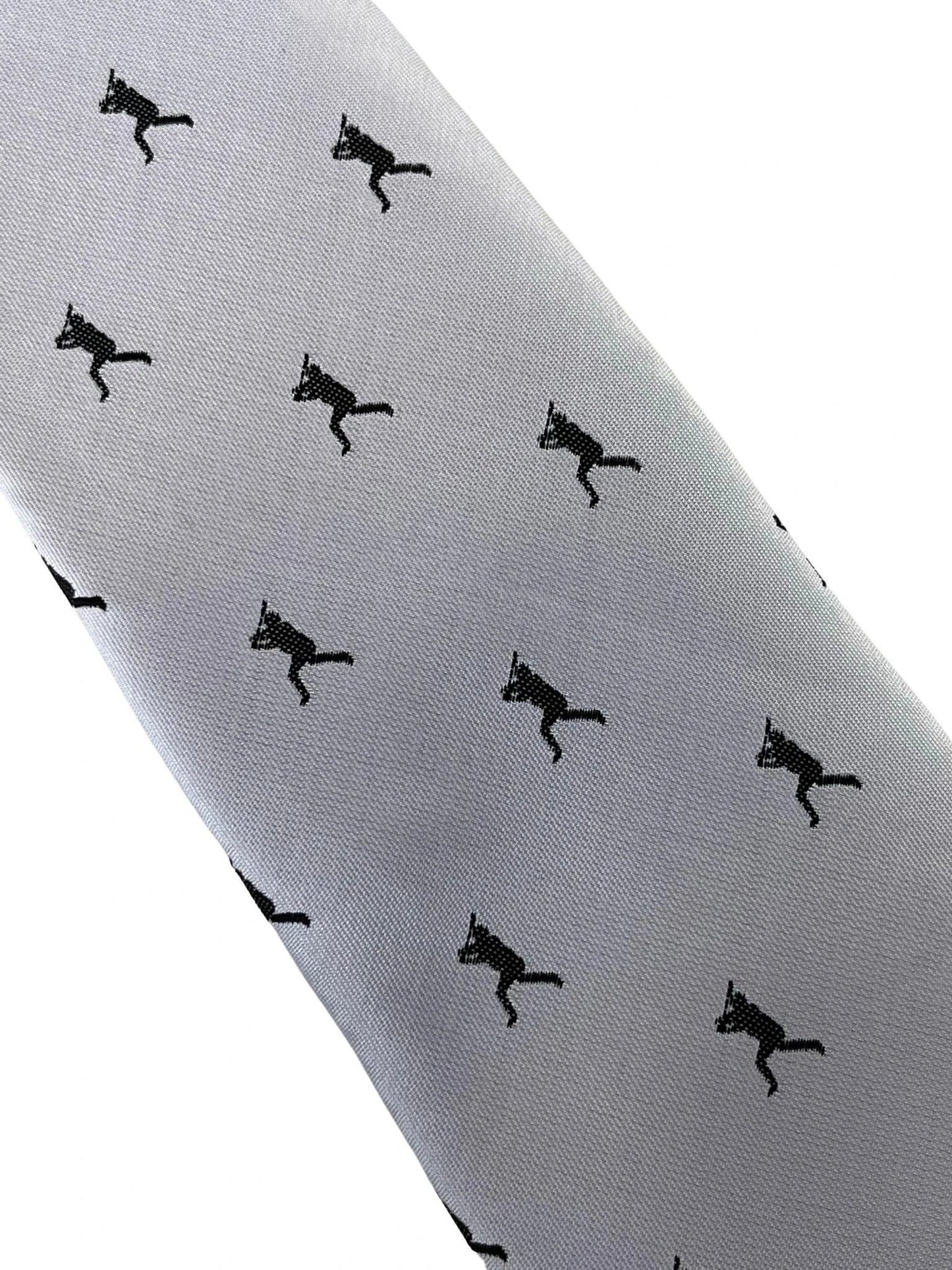 Ivory White Men's Tie with Baseball Silhouette Design by Frederick Thomas Handmade Mens Ties