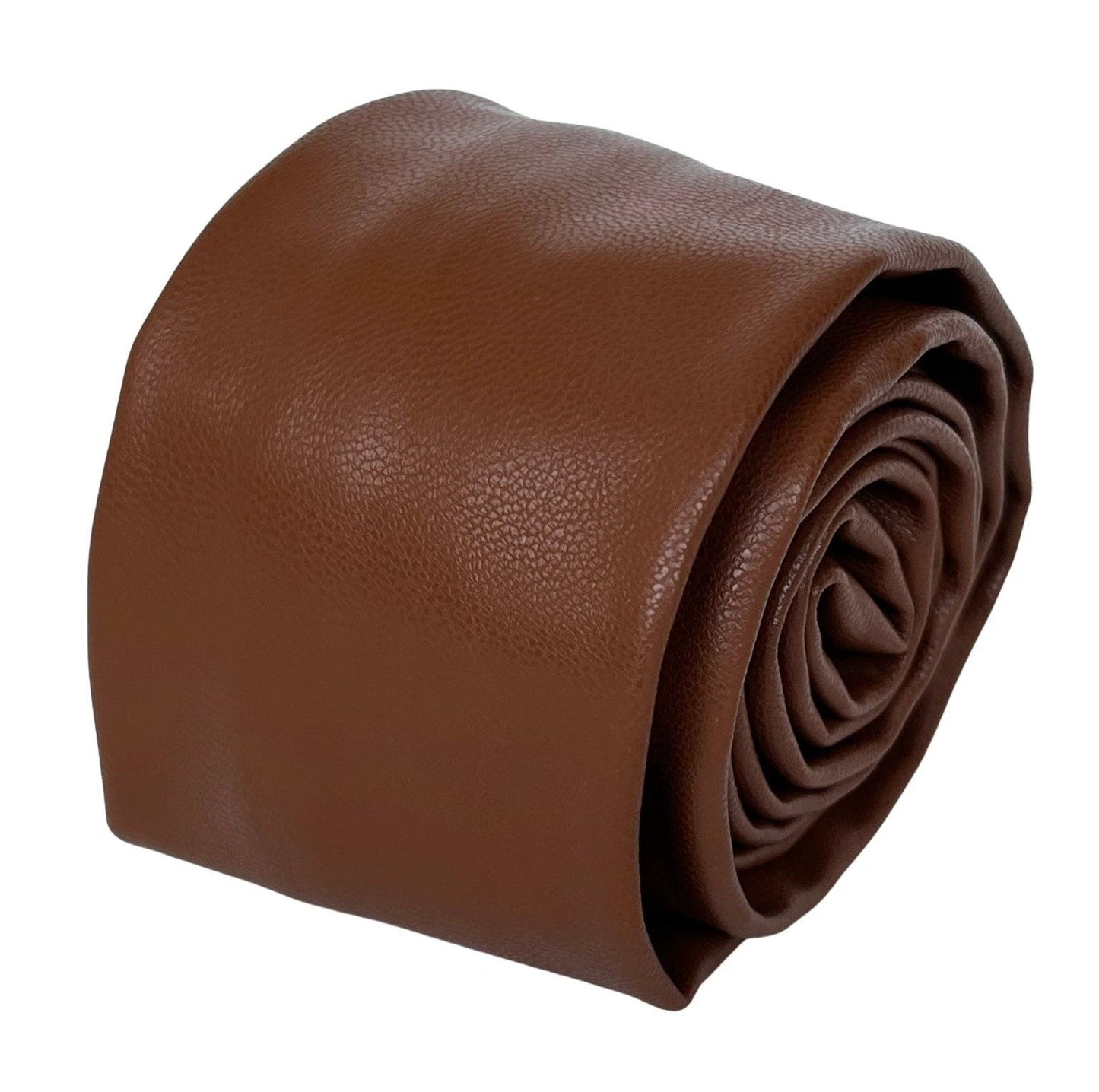 Frederick Thomas Chocolate Coffee Brown Tie - Handmade Luxe Faux Leather Texture for the Professional Look by Frederick Thomas Handmade Mens Ties