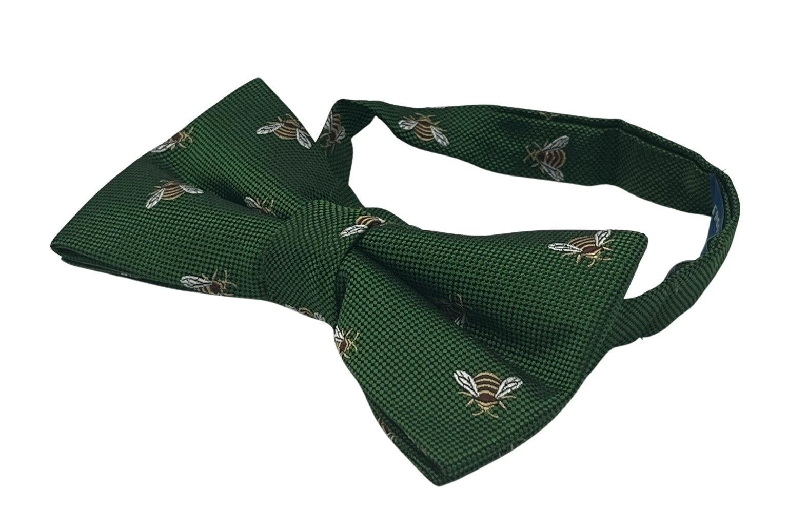 Fern Apple Green Adult Bow Tie with Honey Bumble-Bee Design by Frederick Thomas Handmade Mens Ties