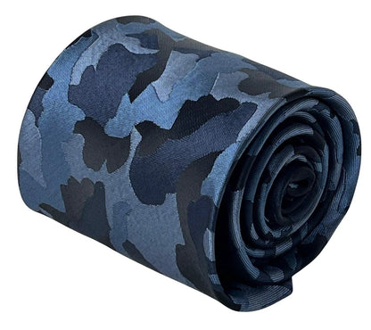 Navy Blue Camouflage Design Tie 147cm Length Frederick Thomas Handmade by Frederick Thomas Handmade Mens Ties